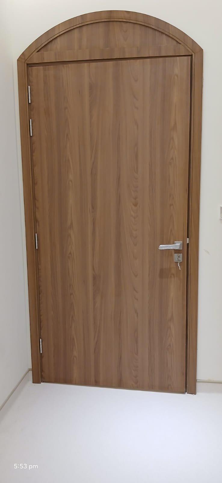 Finished arched doorway of a shielded X-ray room